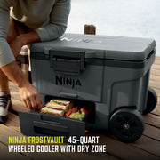 Ninja FrostVault™ 45qt Cooler with Wheels & Accessories in Charcoal Gray